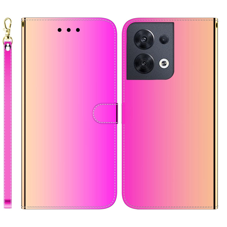 For OPPO Reno8 Imitated Mirror Surface Flip Leather Phone Case
