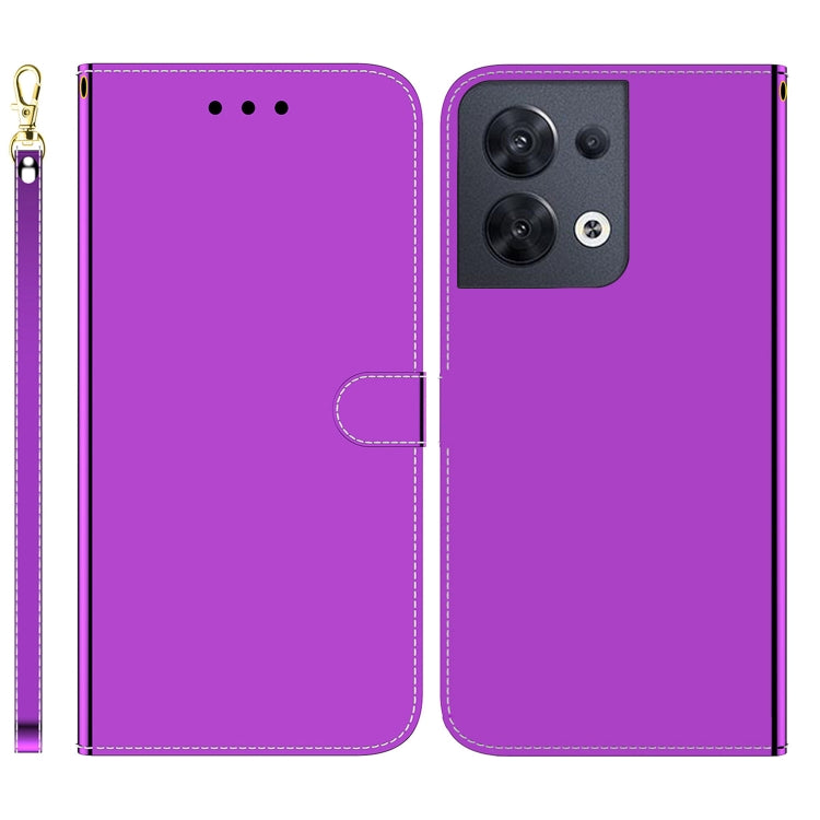 For OPPO Reno8 Imitated Mirror Surface Flip Leather Phone Case