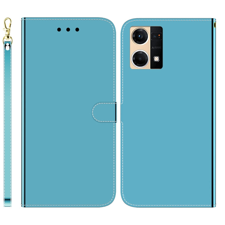 For OPPO Reno7 4G Imitated Mirror Surface Flip Leather Phone Case