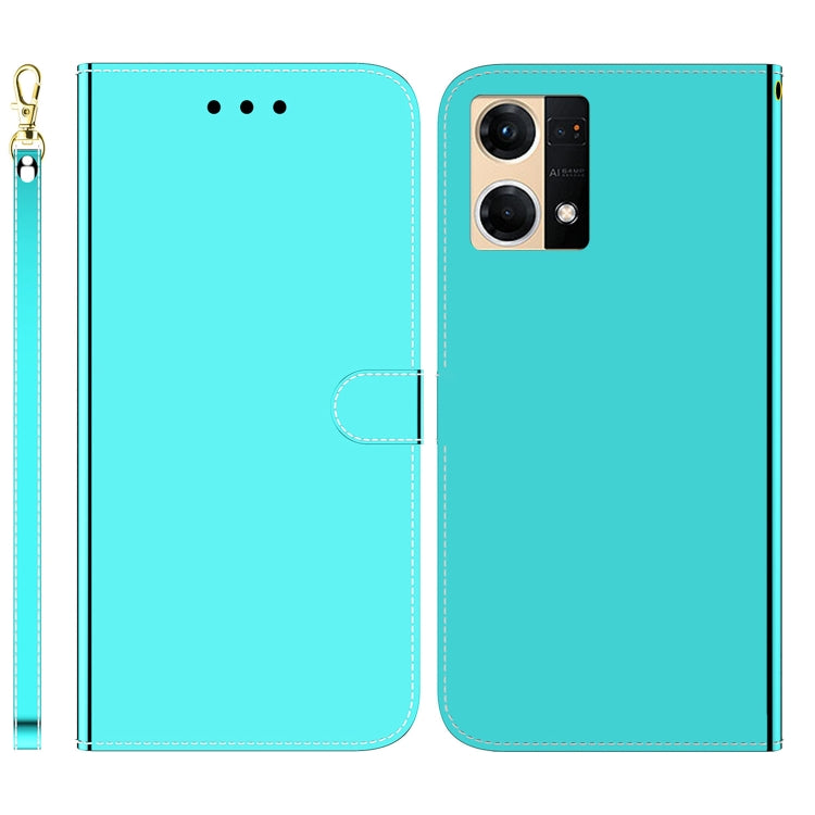 For OPPO Reno7 4G Imitated Mirror Surface Flip Leather Phone Case