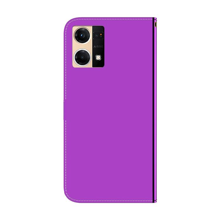 For OPPO Reno7 4G Imitated Mirror Surface Flip Leather Phone Case