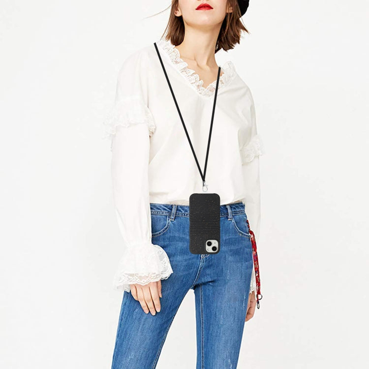 For iPhone 14 Plus Wheat Straw Material Degradable TPU Phone Case with Lanyard