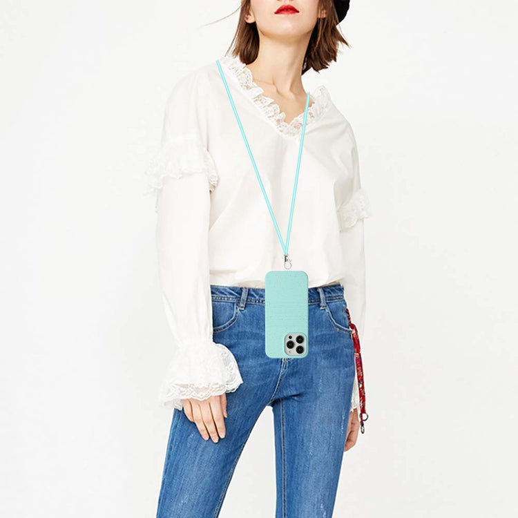 For iPhone 14 Pro Wheat Straw Material Degradable TPU Phone Case with Lanyard