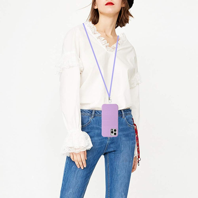 For iPhone 11 Pro Wheat Straw Material Degradable TPU Phone Case with Lanyard