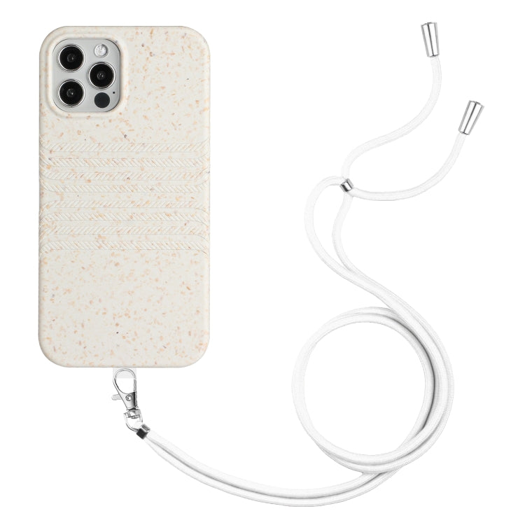 For iPhone 11 Pro Wheat Straw Material Degradable TPU Phone Case with Lanyard