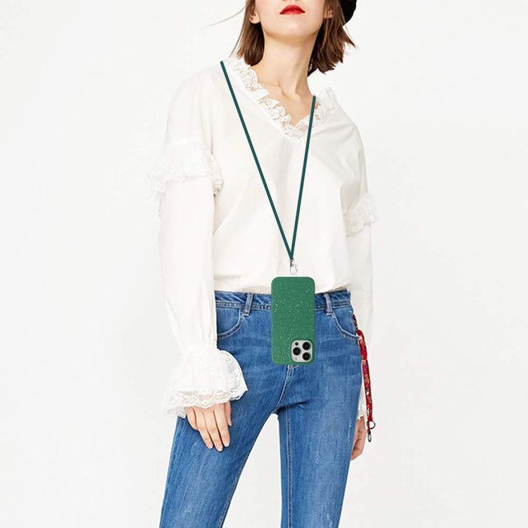 For iPhone 15 Pro Max Wheat Straw Material Degradable TPU Phone Case with Lanyard