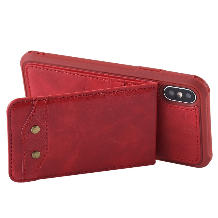 For iPhone X / XS Vertical Flip Shockproof Leather Protective Case with Long Rope, Support Card Slots & Bracket & Photo Holder & Wallet Function