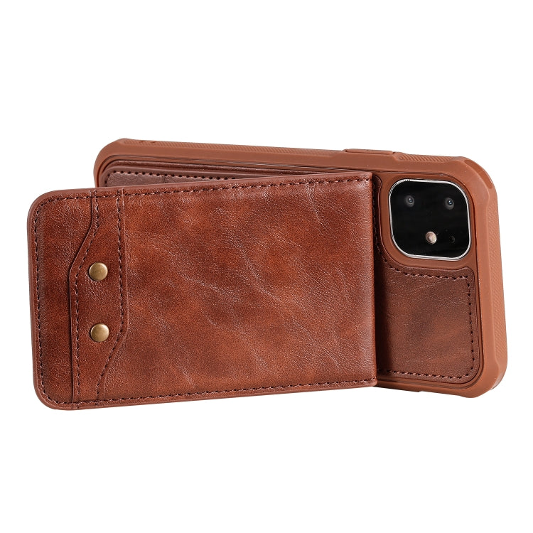 For iPhone 11 Vertical Flip Shockproof Leather Protective Case with Long Rope, Support Card Slots & Bracket & Photo Holder & Wallet Function