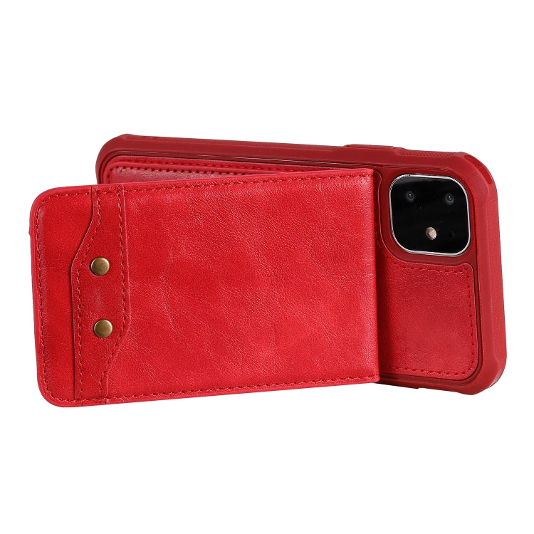For iPhone 11 Vertical Flip Shockproof Leather Protective Case with Long Rope, Support Card Slots & Bracket & Photo Holder & Wallet Function