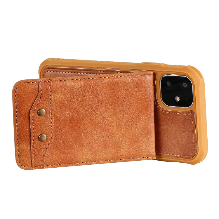 For iPhone 11 Vertical Flip Shockproof Leather Protective Case with Long Rope, Support Card Slots & Bracket & Photo Holder & Wallet Function