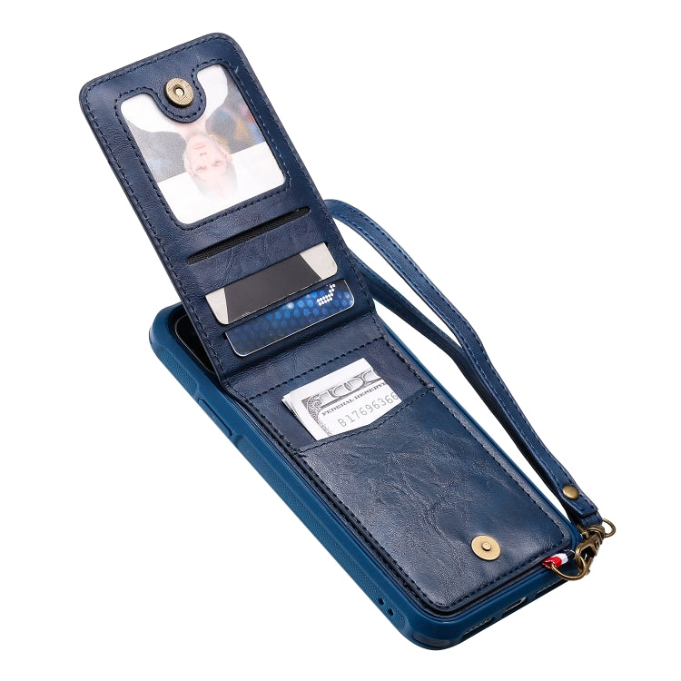 For iPhone 11 Vertical Flip Shockproof Leather Protective Case with Long Rope, Support Card Slots & Bracket & Photo Holder & Wallet Function