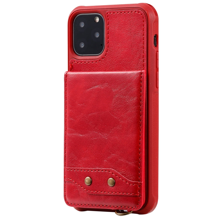 For iPhone 11 Pro Vertical Flip Shockproof Leather Protective Case with Long Rope, Support Card Slots & Bracket & Photo Holder & Wallet Function