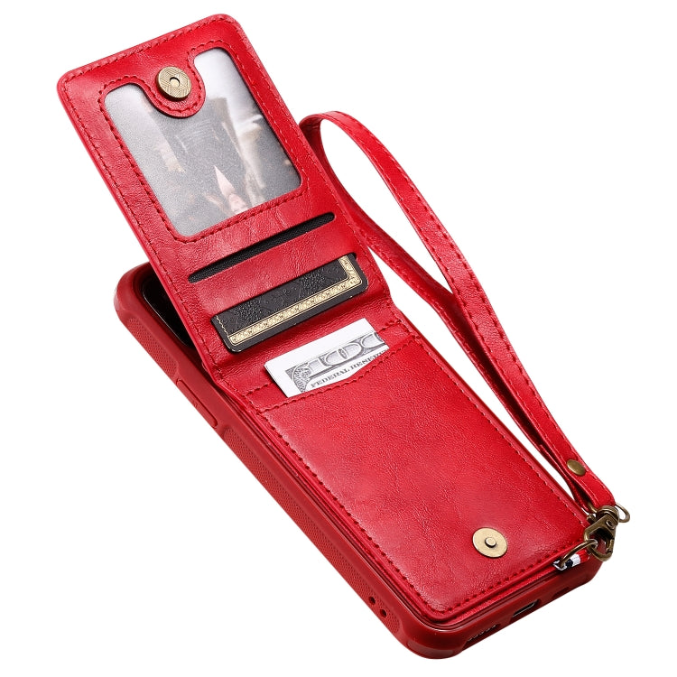 For iPhone 11 Pro Vertical Flip Shockproof Leather Protective Case with Long Rope, Support Card Slots & Bracket & Photo Holder & Wallet Function