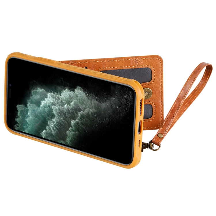 For iPhone 11 Pro Vertical Flip Shockproof Leather Protective Case with Long Rope, Support Card Slots & Bracket & Photo Holder & Wallet Function