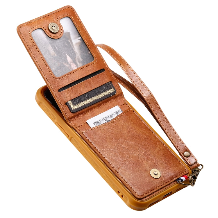 For iPhone 11 Pro Vertical Flip Shockproof Leather Protective Case with Long Rope, Support Card Slots & Bracket & Photo Holder & Wallet Function