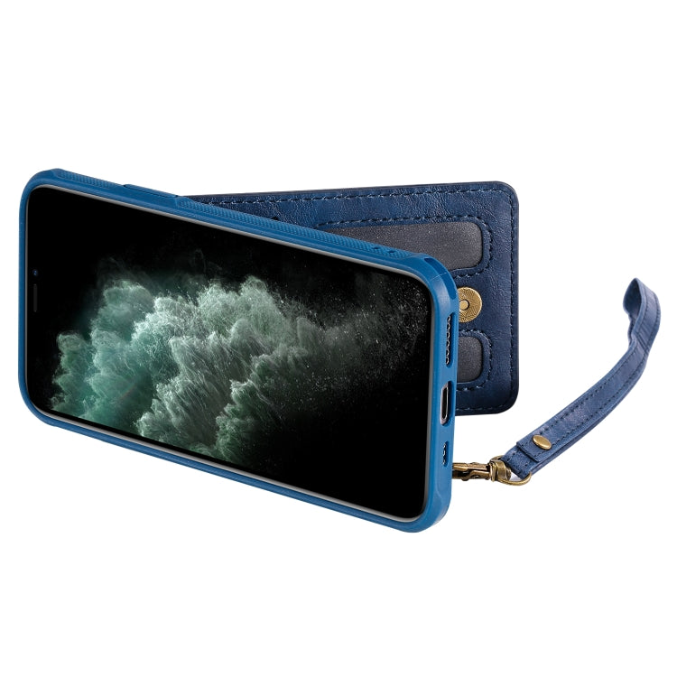 For iPhone 11 Pro Vertical Flip Shockproof Leather Protective Case with Long Rope, Support Card Slots & Bracket & Photo Holder & Wallet Function