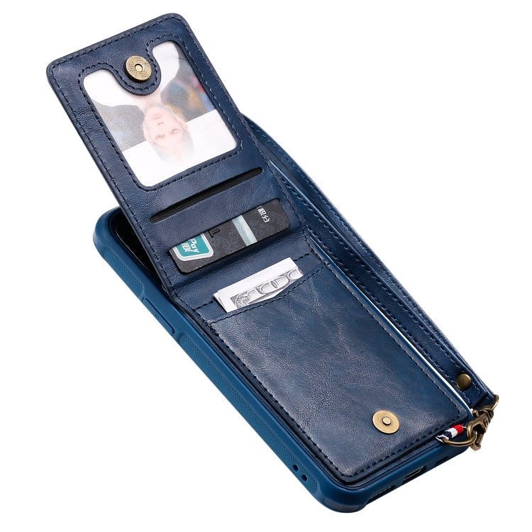 For iPhone 11 Pro Vertical Flip Shockproof Leather Protective Case with Long Rope, Support Card Slots & Bracket & Photo Holder & Wallet Function