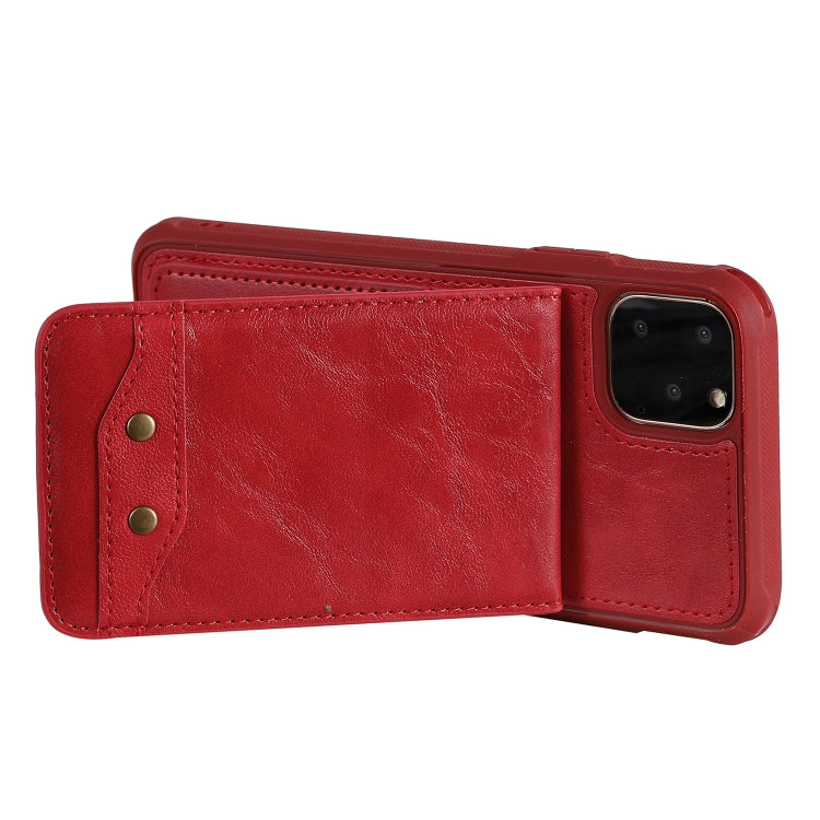 For iPhone 11 Pro Max Vertical Flip Shockproof Leather Protective Case with Long Rope, Support Card Slots & Bracket & Photo Holder & Wallet Function