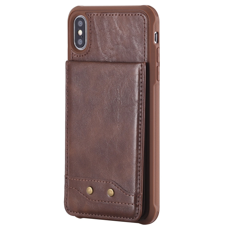 For iPhone XS Max Vertical Flip Shockproof Leather Protective Case with Long Rope, Support Card Slots & Bracket & Photo Holder & Wallet Function