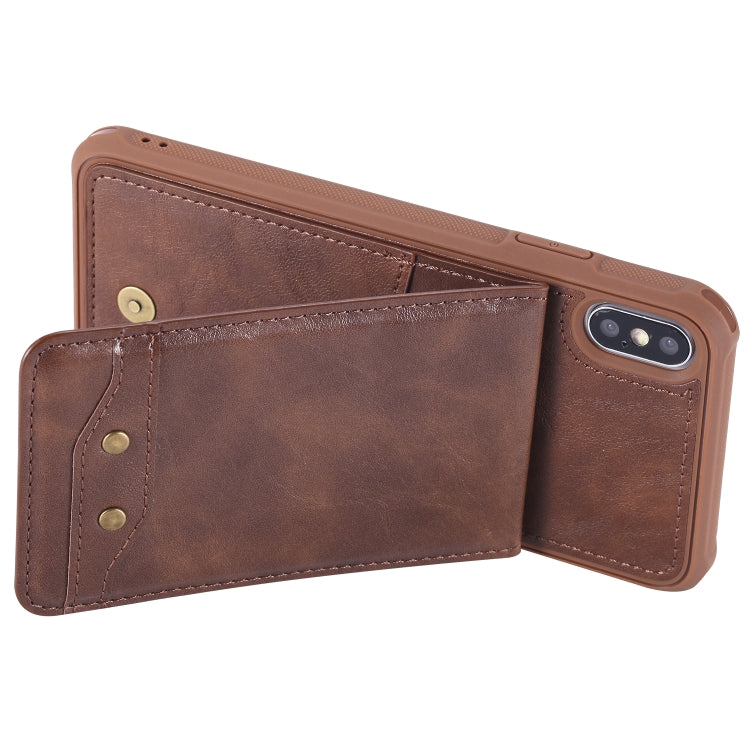 For iPhone XS Max Vertical Flip Shockproof Leather Protective Case with Long Rope, Support Card Slots & Bracket & Photo Holder & Wallet Function