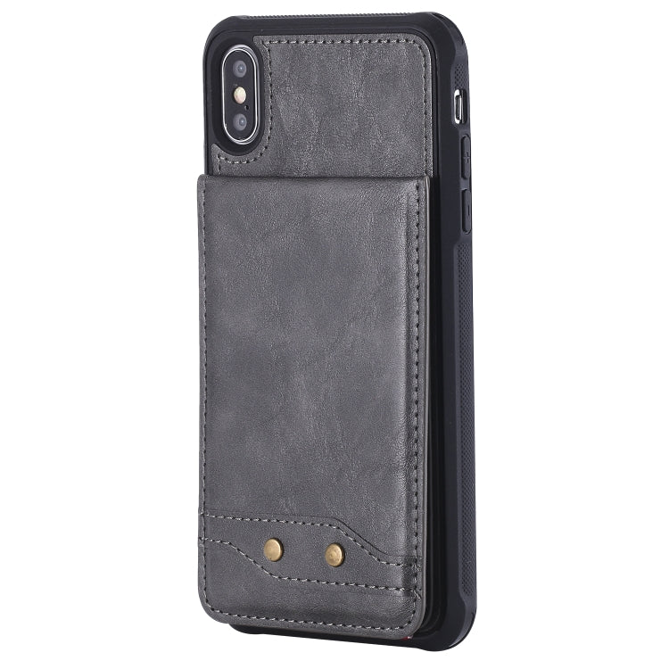 For iPhone XS Max Vertical Flip Shockproof Leather Protective Case with Long Rope, Support Card Slots & Bracket & Photo Holder & Wallet Function