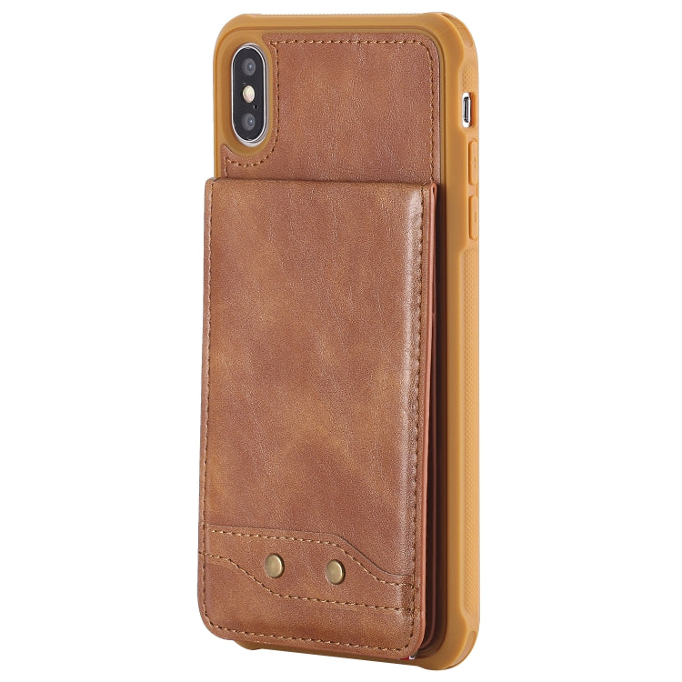 For iPhone XS Max Vertical Flip Shockproof Leather Protective Case with Long Rope, Support Card Slots & Bracket & Photo Holder & Wallet Function