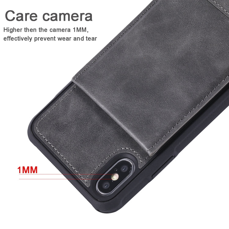 For iPhone XS Max Vertical Flip Shockproof Leather Protective Case with Long Rope, Support Card Slots & Bracket & Photo Holder & Wallet Function