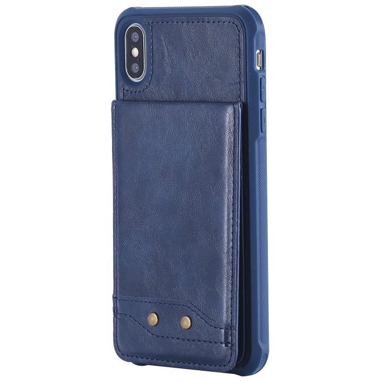 For iPhone XS Max Vertical Flip Shockproof Leather Protective Case with Long Rope, Support Card Slots & Bracket & Photo Holder & Wallet Function