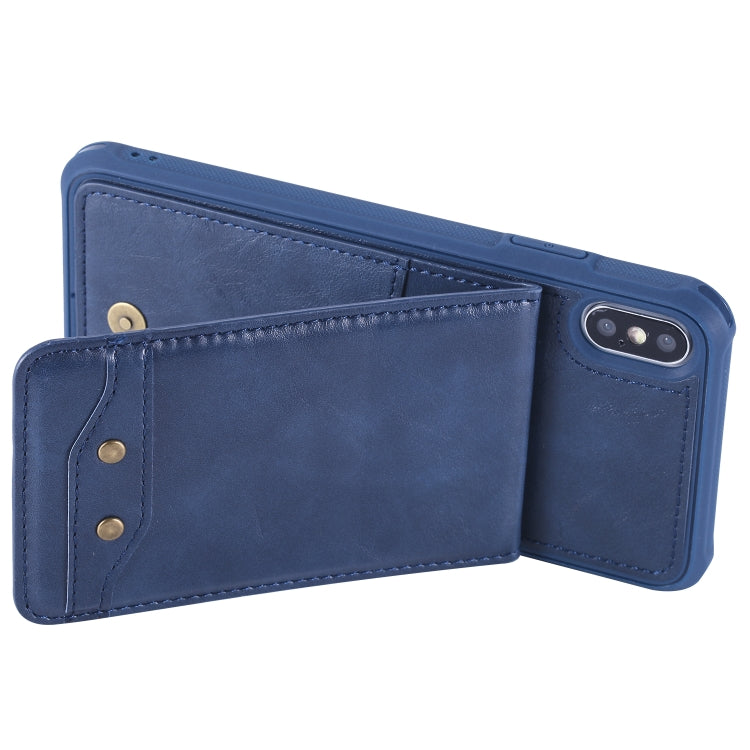 For iPhone XS Max Vertical Flip Shockproof Leather Protective Case with Long Rope, Support Card Slots & Bracket & Photo Holder & Wallet Function
