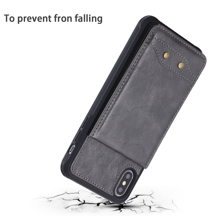 For iPhone XS Max Vertical Flip Shockproof Leather Protective Case with Long Rope, Support Card Slots & Bracket & Photo Holder & Wallet Function