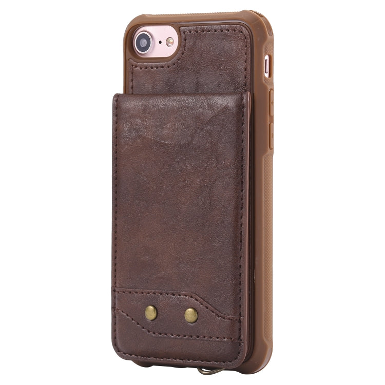 For iPhone 6 Vertical Flip Shockproof Leather Protective Case with Long Rope, Support Card Slots & Bracket & Photo Holder & Wallet Function