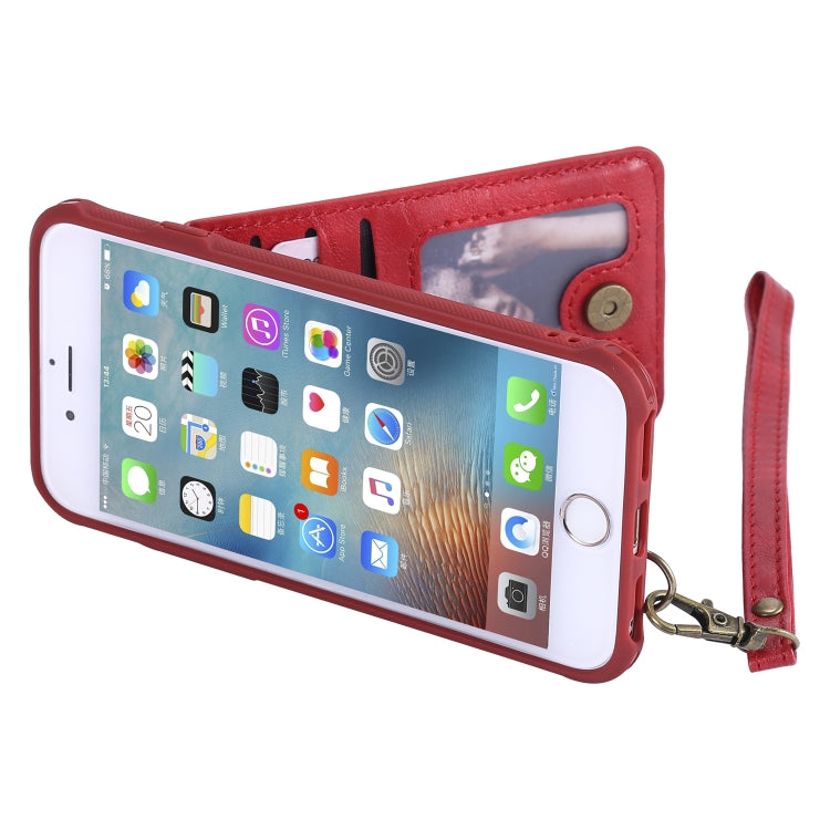 For iPhone 6 Vertical Flip Shockproof Leather Protective Case with Long Rope, Support Card Slots & Bracket & Photo Holder & Wallet Function