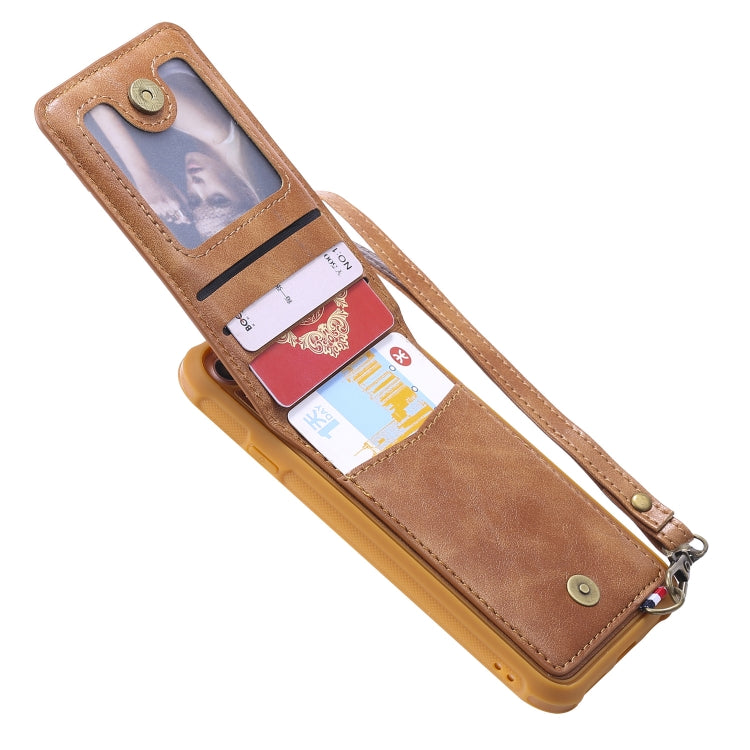 For iPhone 6 Vertical Flip Shockproof Leather Protective Case with Long Rope, Support Card Slots & Bracket & Photo Holder & Wallet Function