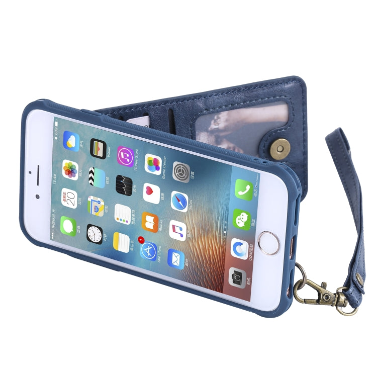 For iPhone 6 Vertical Flip Shockproof Leather Protective Case with Long Rope, Support Card Slots & Bracket & Photo Holder & Wallet Function