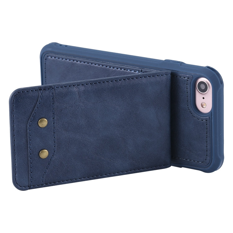 For iPhone SE 2022 / SE 2020 / 8 / 7 Vertical Flip Shockproof Leather Protective Case with Long Rope, Support Card Slots & Bracket & Photo Holder & Wallet Function