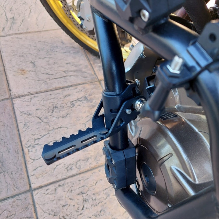 For BMW R1250GS R1200 GS ADV Motorcycle 22-25mm Front Folding Foot Pegs Footrests Clamps (Black Silver)