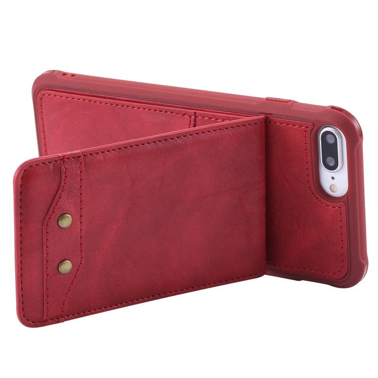 For iPhone 8 Plus / 7 Plus Vertical Flip Shockproof Leather Protective Case with Long Rope, Support Card Slots & Bracket & Photo Holder & Wallet Function