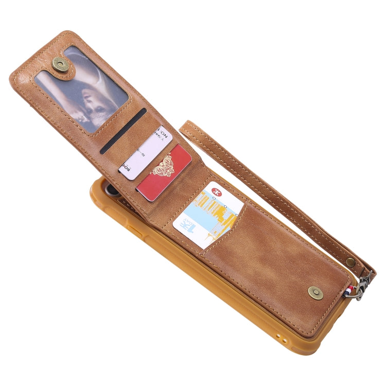 For iPhone 8 Plus / 7 Plus Vertical Flip Shockproof Leather Protective Case with Long Rope, Support Card Slots & Bracket & Photo Holder & Wallet Function