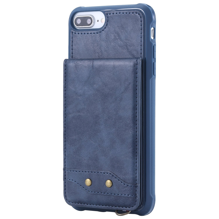 For iPhone 8 Plus / 7 Plus Vertical Flip Shockproof Leather Protective Case with Long Rope, Support Card Slots & Bracket & Photo Holder & Wallet Function