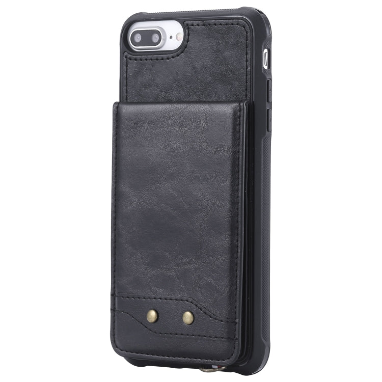 For iPhone 8 Plus / 7 Plus Vertical Flip Shockproof Leather Protective Case with Long Rope, Support Card Slots & Bracket & Photo Holder & Wallet Function