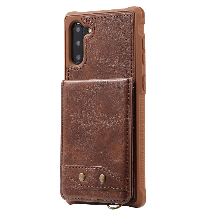 For Galaxy Note 10 Vertical Flip Shockproof Leather Protective Case with Long Rope, Support Card Slots & Bracket & Photo Holder & Wallet Function
