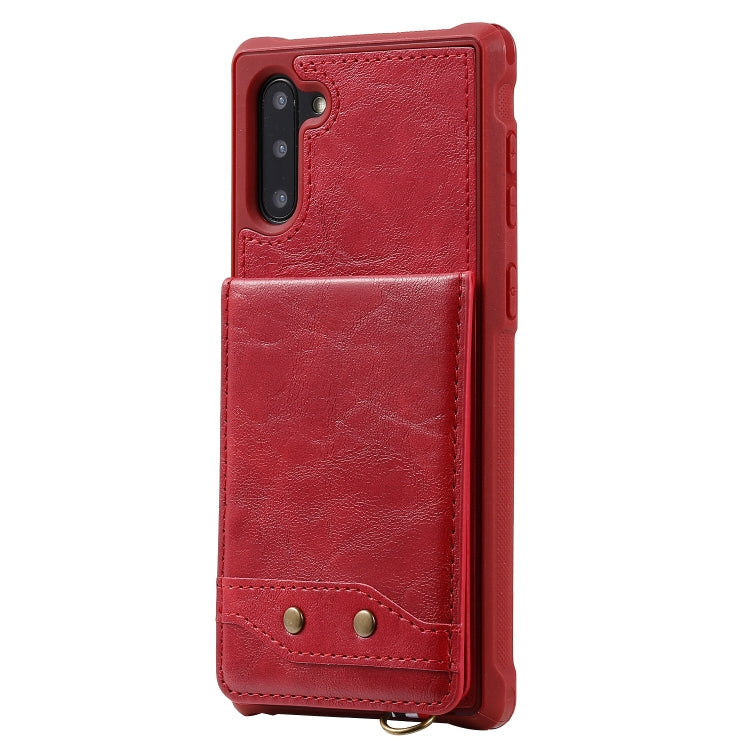 For Galaxy Note 10 Vertical Flip Shockproof Leather Protective Case with Long Rope, Support Card Slots & Bracket & Photo Holder & Wallet Function