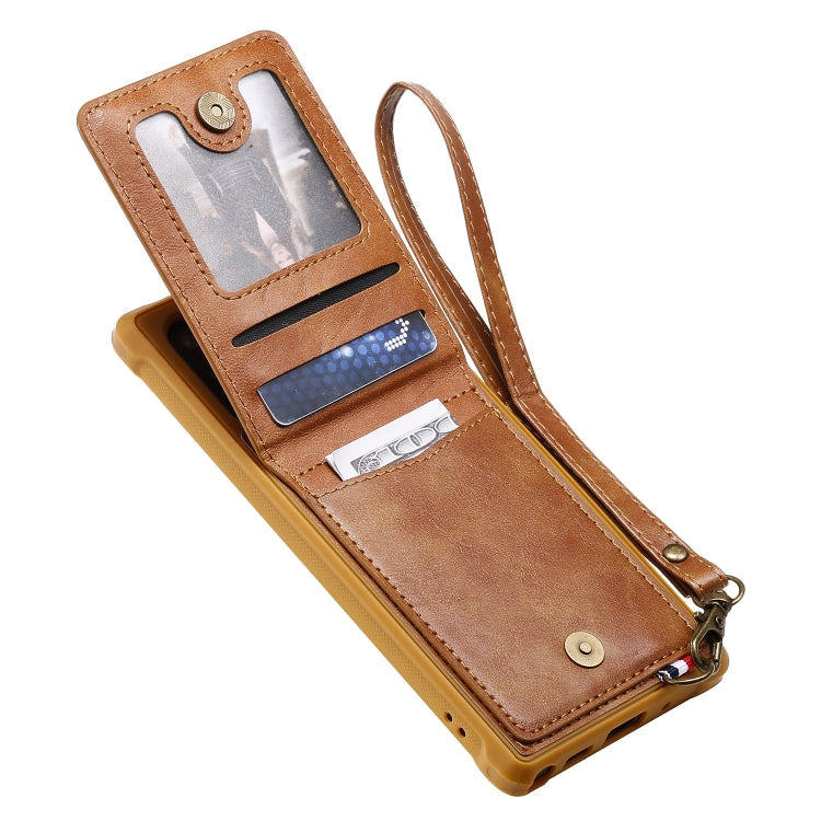 For Galaxy Note 10 Vertical Flip Shockproof Leather Protective Case with Long Rope, Support Card Slots & Bracket & Photo Holder & Wallet Function