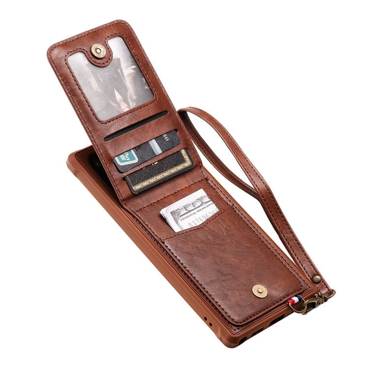 For Galaxy Note 10+ Vertical Flip Shockproof Leather Protective Case with Long Rope, Support Card Slots & Bracket & Photo Holder & Wallet Function