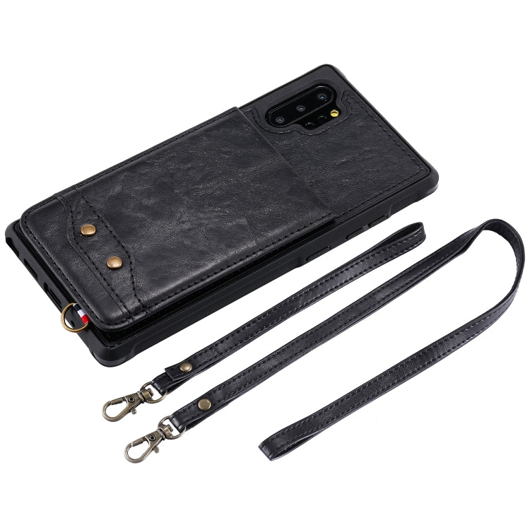 For Galaxy Note 10+ Vertical Flip Shockproof Leather Protective Case with Long Rope, Support Card Slots & Bracket & Photo Holder & Wallet Function