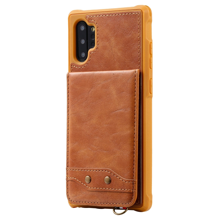 For Galaxy Note 10+ Vertical Flip Shockproof Leather Protective Case with Long Rope, Support Card Slots & Bracket & Photo Holder & Wallet Function