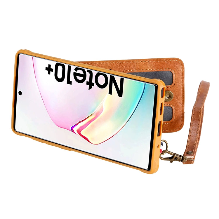 For Galaxy Note 10+ Vertical Flip Shockproof Leather Protective Case with Long Rope, Support Card Slots & Bracket & Photo Holder & Wallet Function