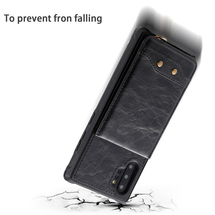 For Galaxy Note 10+ Vertical Flip Shockproof Leather Protective Case with Long Rope, Support Card Slots & Bracket & Photo Holder & Wallet Function