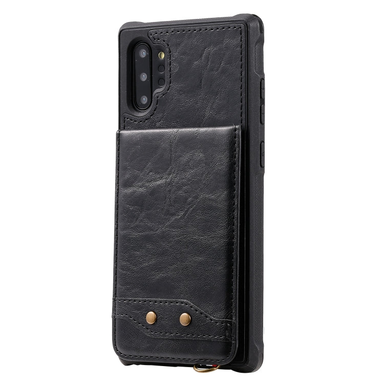 For Galaxy Note 10+ Vertical Flip Shockproof Leather Protective Case with Long Rope, Support Card Slots & Bracket & Photo Holder & Wallet Function
