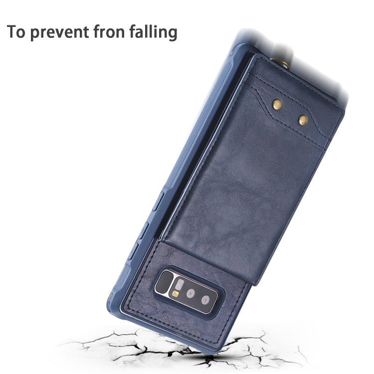 For Galaxy Note 8 Vertical Flip Shockproof Leather Protective Case with Long Rope, Support Card Slots & Bracket & Photo Holder & Wallet Function
